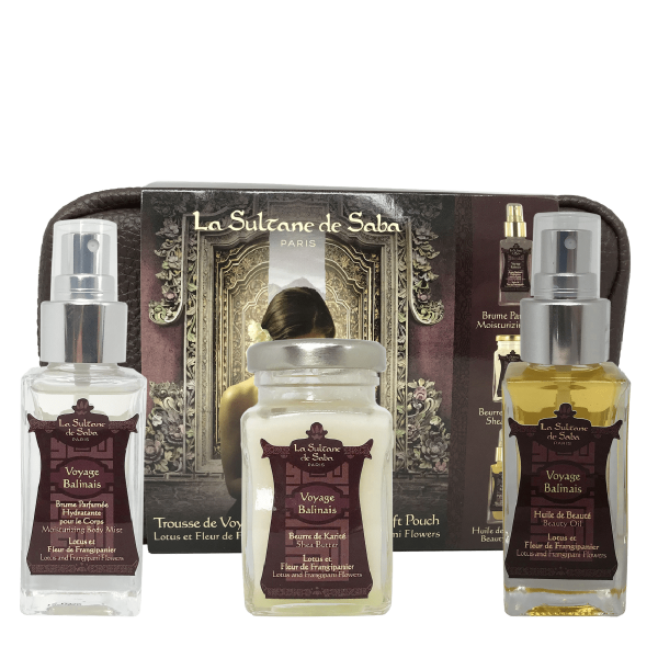 Bali Lotus Frangipani Gift Set Body Mist Pouch - La Sultane De Saba