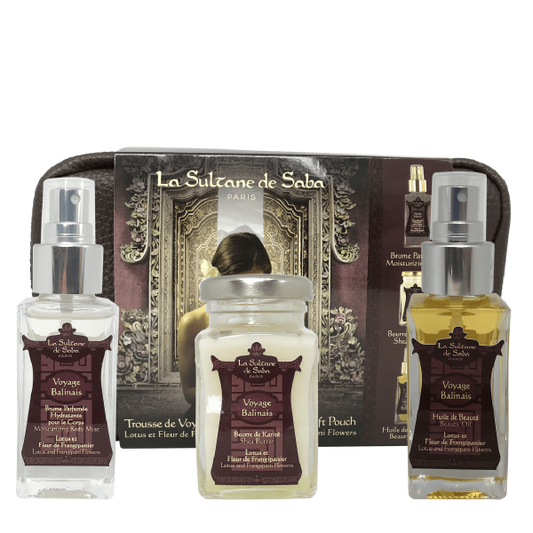 Bali Lotus Frangipani Gift Set Body Mist Pouch - La Sultane De Saba